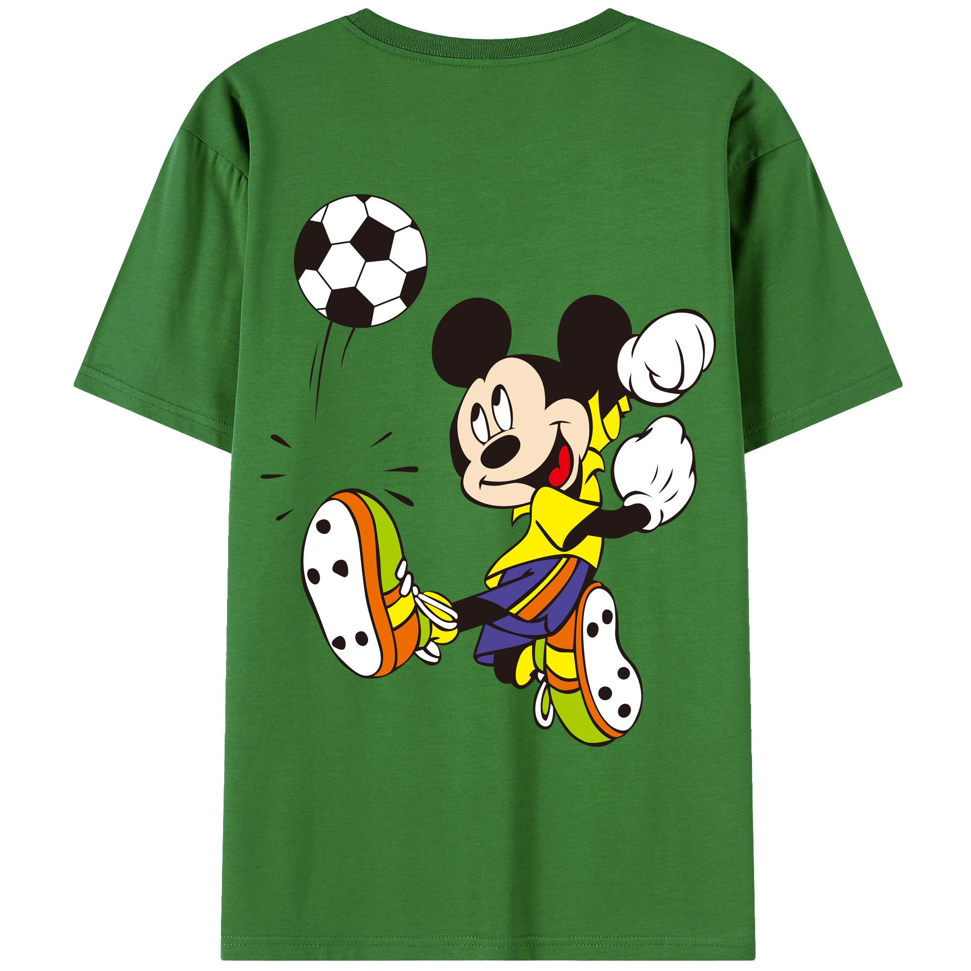 （画像用） ミッキーマウス Mickey Mouse レディース半袖Tシャツ(バックプリント)